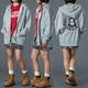 XGIRL |CIRCLE MESSAGE AND FACE ZIP UP SWEAT HOODIE��105261012016��