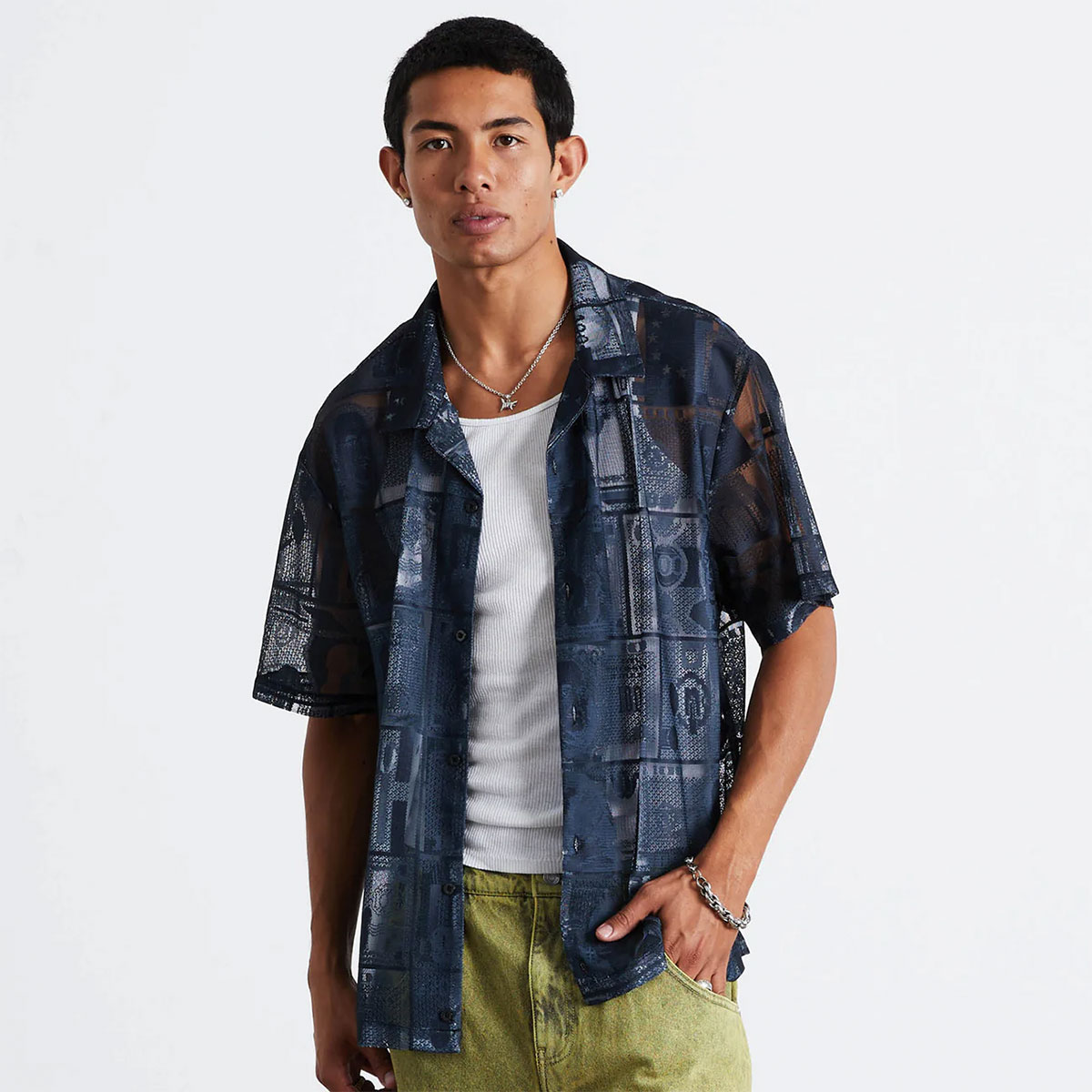 huf  | GLOBAL CURRENCY LACE SHIRT��BU00271��