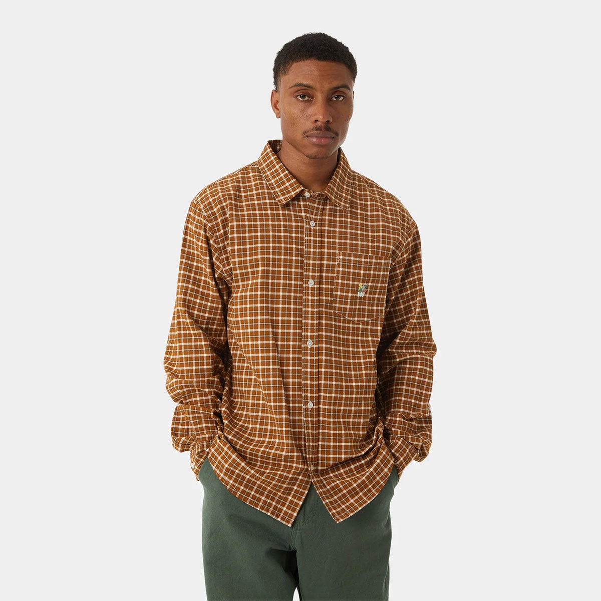 20%OFF ۥϥ HUF Ĺµ   ǥ 奢   ܡ  ͵֥  | ECHO OXFORD PLAID SHBU00215 