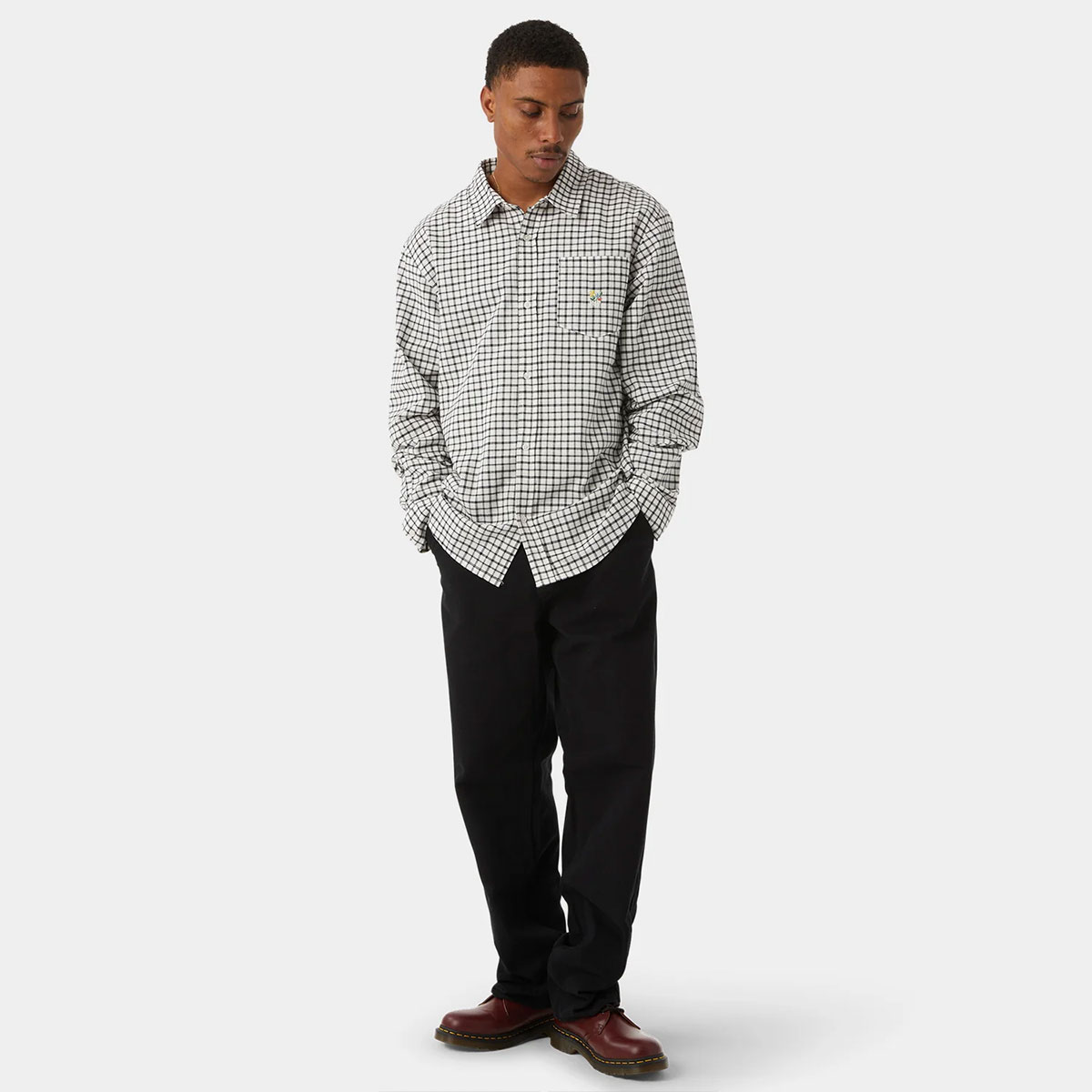 20%OFF ۥϥ HUF Ĺµ   ǥ 奢   ܡ  ͵֥  | ECHO OXFORD PLAID SHBU00215 