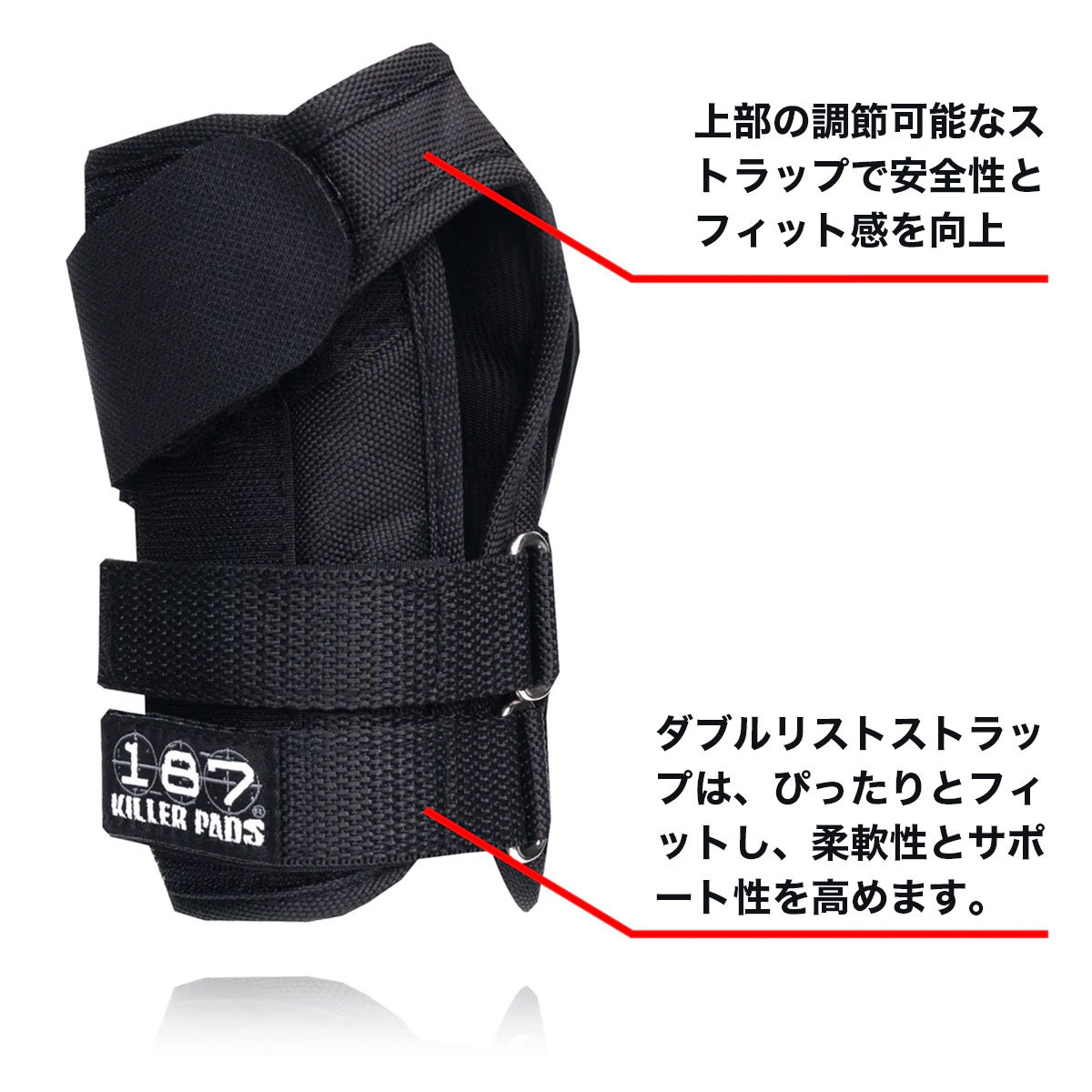 187���顼�ѥå� ���顼�ѥå� ��� �ꥹ�ȥ����� �ץ��ƥ����� �������ȥܡ��� �����ܡ� �����ɻ� �ɶ� PRO WRIST GUARD �֥�å� 187killerpads ��892-��