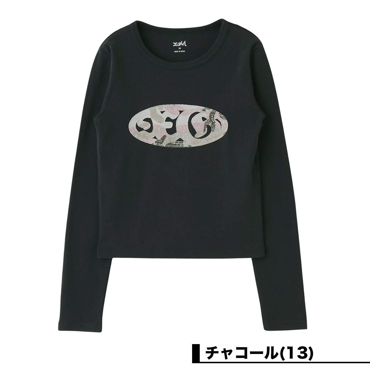 X-GIRL | OVAL LOGO PATCH L/S COMPACT TOP��105261011020��