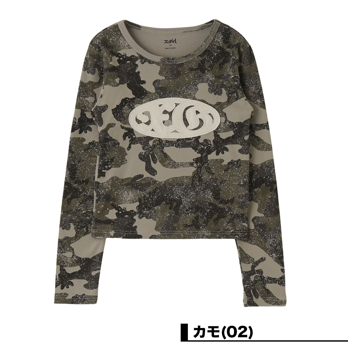 X-GIRL | OVAL LOGO PATCH L/S COMPACT TOP��105261011020��