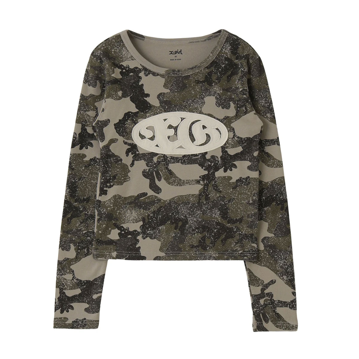 X-GIRL | OVAL LOGO PATCH L/S COMPACT TOP��105261011020��