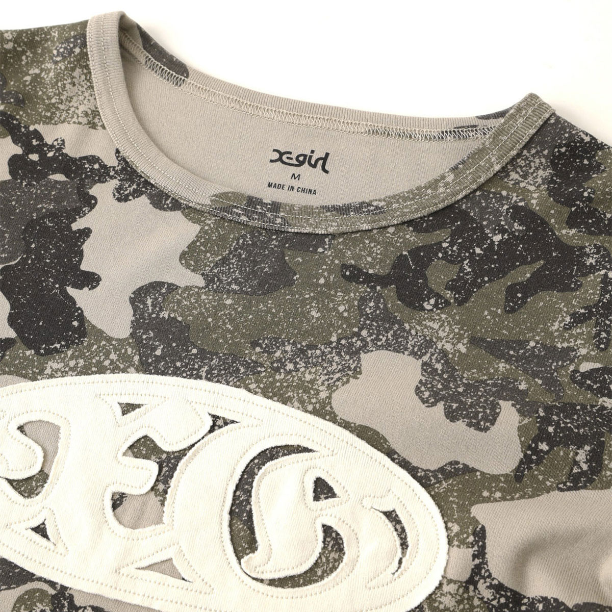 X-GIRL | OVAL LOGO PATCH L/S COMPACT TOP��105261011020��