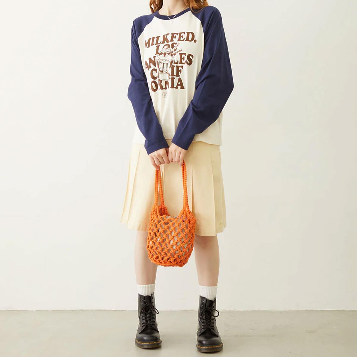 MILKFED | KNITTED GINGHAM BAG��103261053011 ��