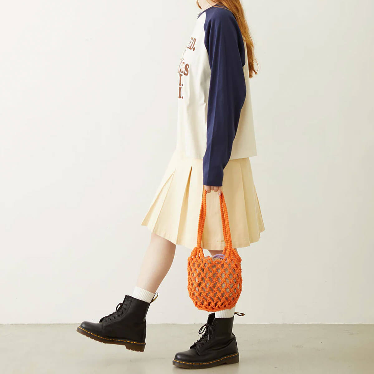 MILKFED | KNITTED GINGHAM BAG��103261053011 ��