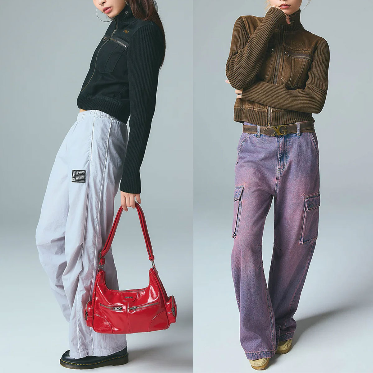 X-GIRL | FADED RIBBED SLEEVE JACKET��105261021001��