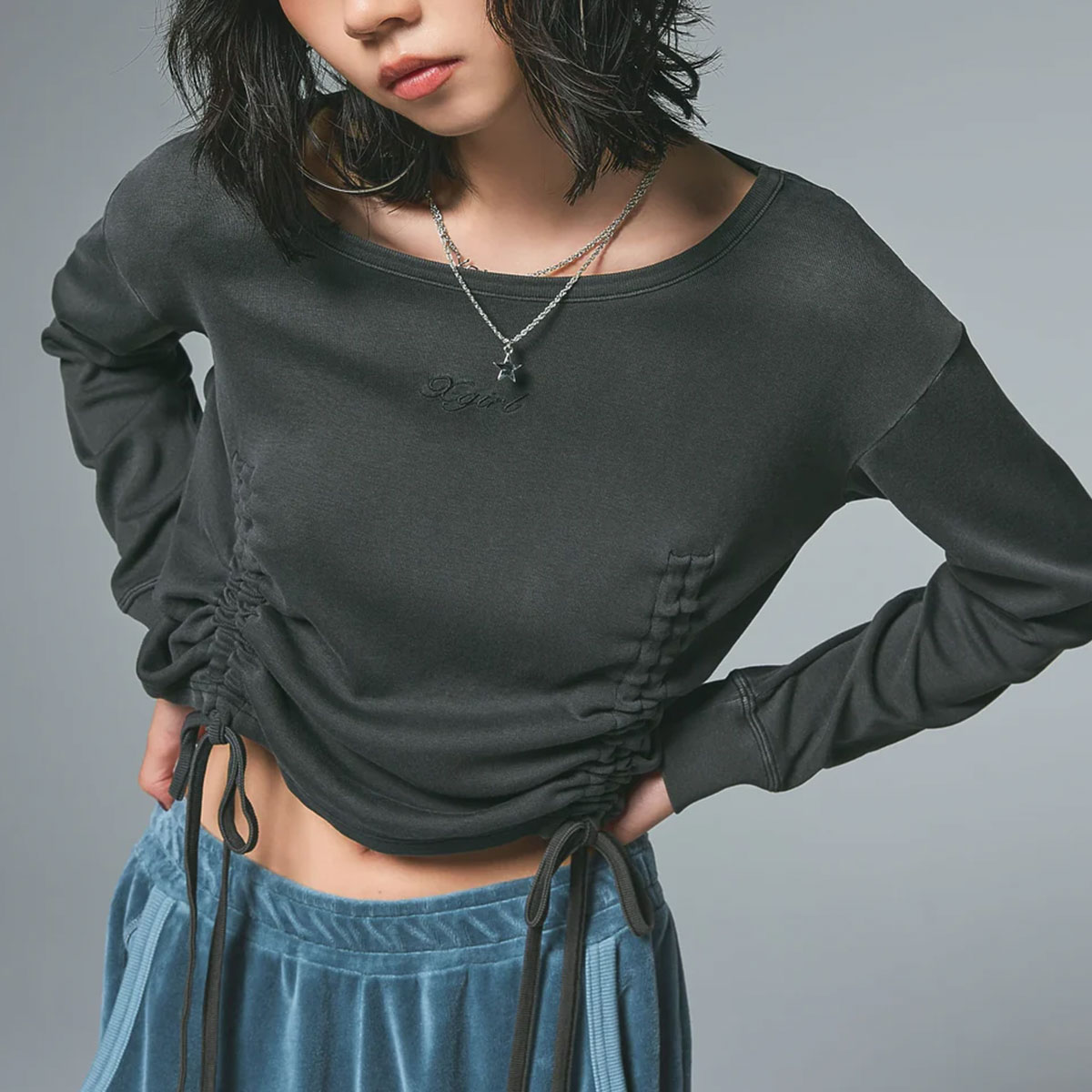 ��30%OFF ���ꥢ��󥹥�����ۥ��å��������� ��ǥ����� ����T �ɥ�����Ĺµ�ȥåץ� ���� �ɽ� ����ץ� ��2�� ONESIZE ���ȥ꡼�ȿ͵��֥��� X-GIRL ���� 2025 �����105254013002��