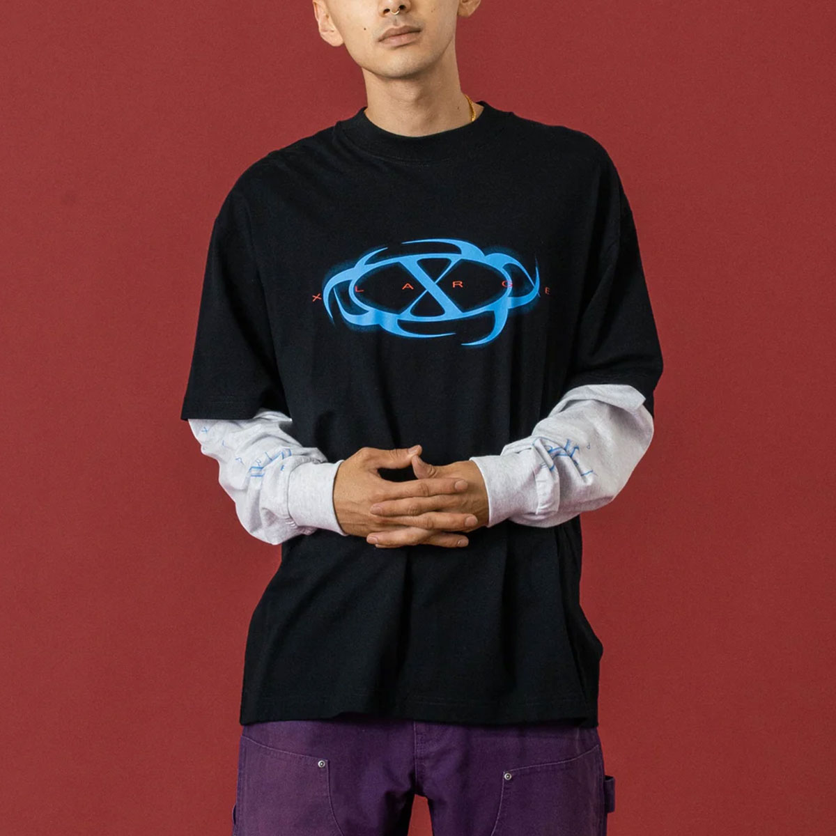 �ڥ��ꥹ�ޥ�������ۥ������ȥ�顼�� ��� ����T ĹµT����� �ȥåץ� �Ť����� �֥�å� L ���ȥ꡼�� �͵��֥��� XLARGE ���� 2025 ���� | LAYERED L/S TEE��101254011006��