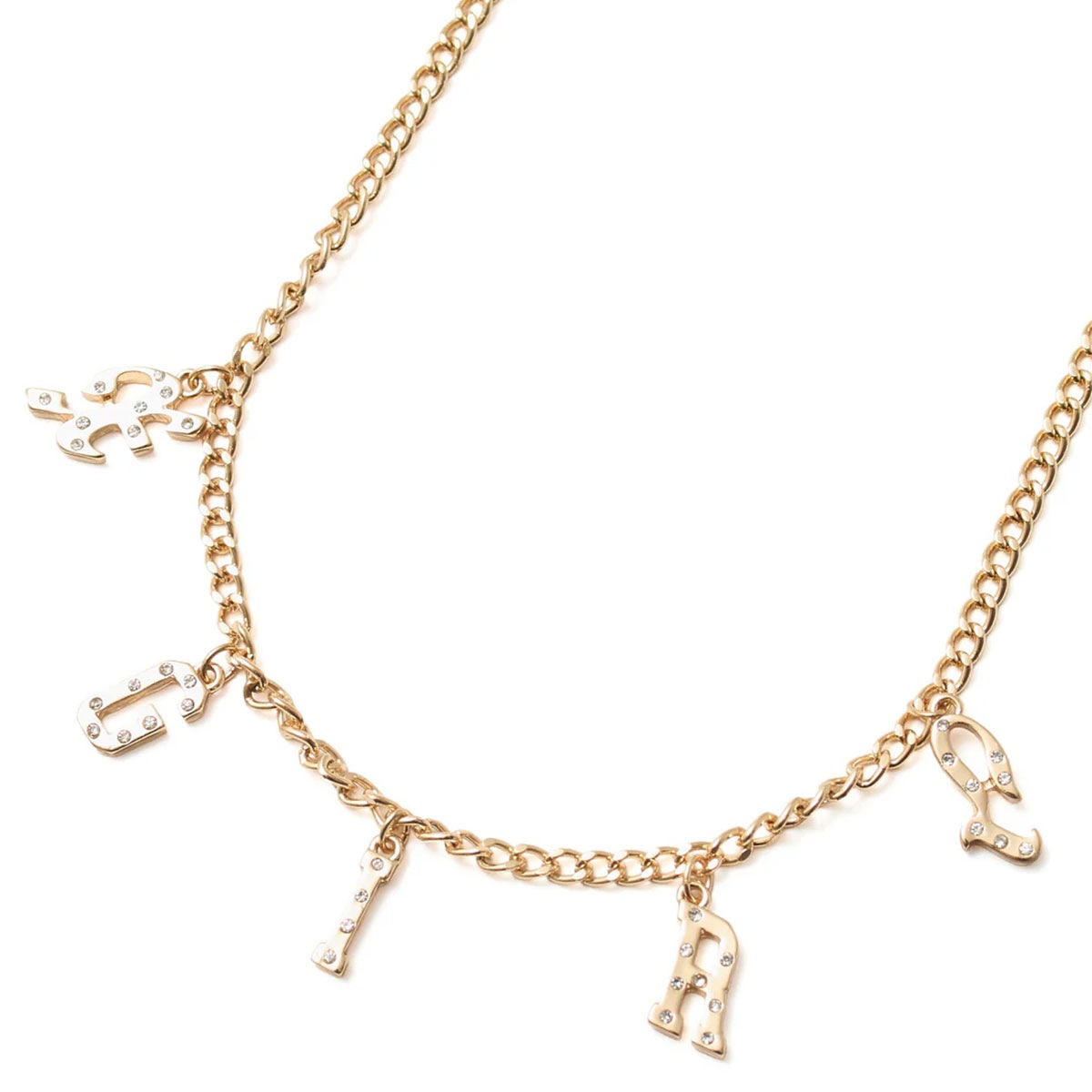 X-GIRL | LOGO AND RHINESTONE NECKLACE��105261054019��