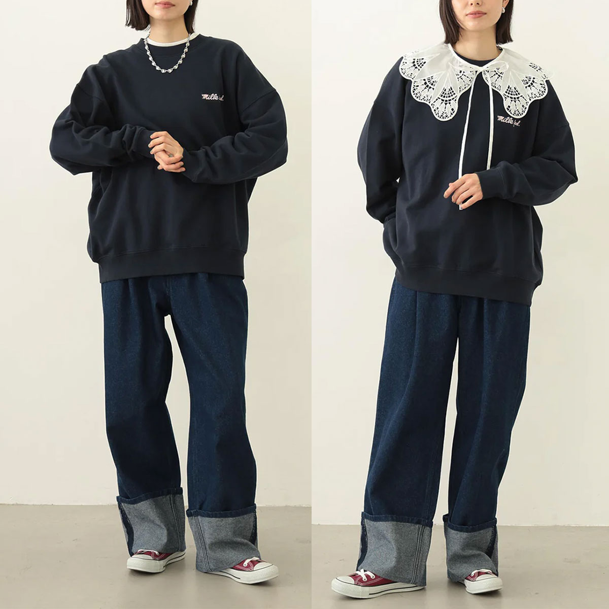 ��30%OFF ���ꥢ��󥹥�����ۥߥ륯�ե��� ��ǥ����� �ǥ˥�ѥ�� �磻�� �����륢�å� ��ä��� ���� ����ǥ��� M �͵��֥��� MILKFED. | ROLL UP DENIM��103253031003��