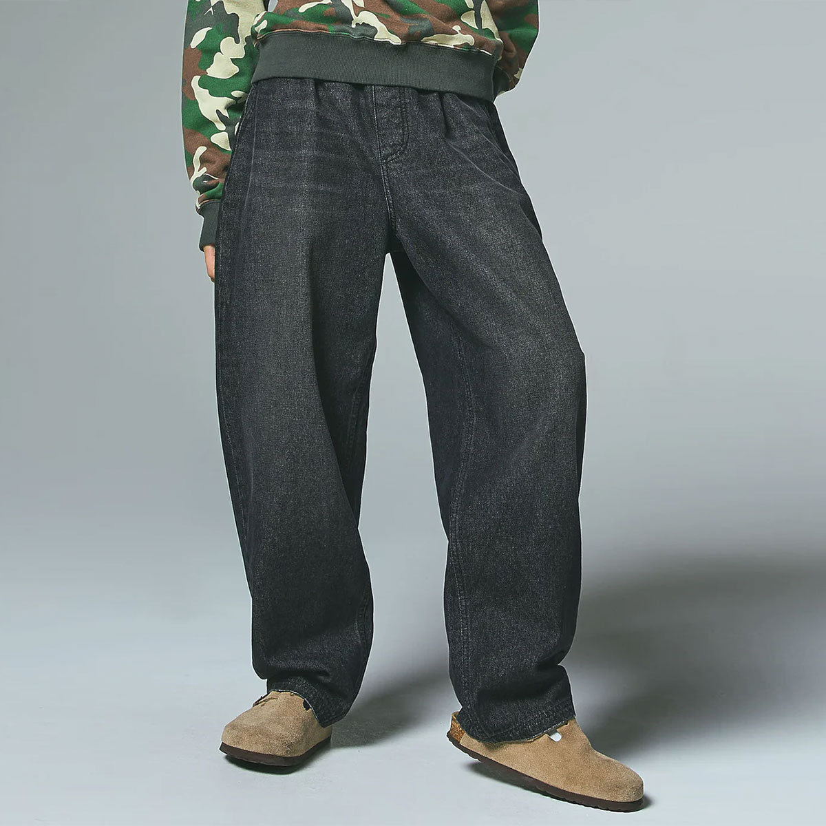 ��30%OFF ���ꥢ��󥹥�����ۥ��å��������� �ǥ˥�ѥ�� �Х��ѥ�� �������ȥ��� �֥�å� S ���ȥ꡼�ȿ͵��֥��� X-GIRL ���� | BARREL FIT EASY DENIM PANTS��105254031009��