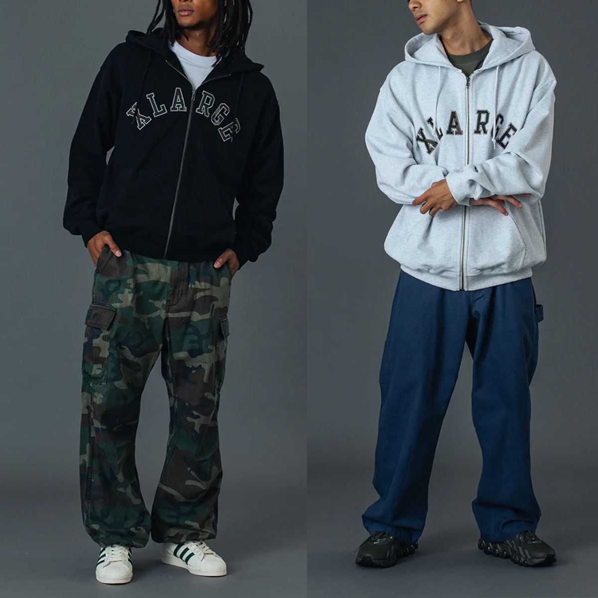 XLARGE | CAMO PATCH ZIP UP HOODED SWEATSHIRT��101261012012��