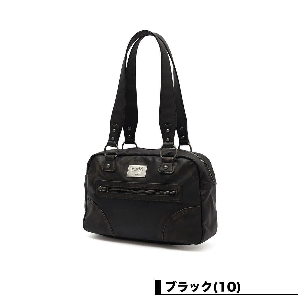 �ڥ��ޡ�������� X-GIRL | METAL LOGO PLATE FAUX LEATHER HANDBAG��105262053005��