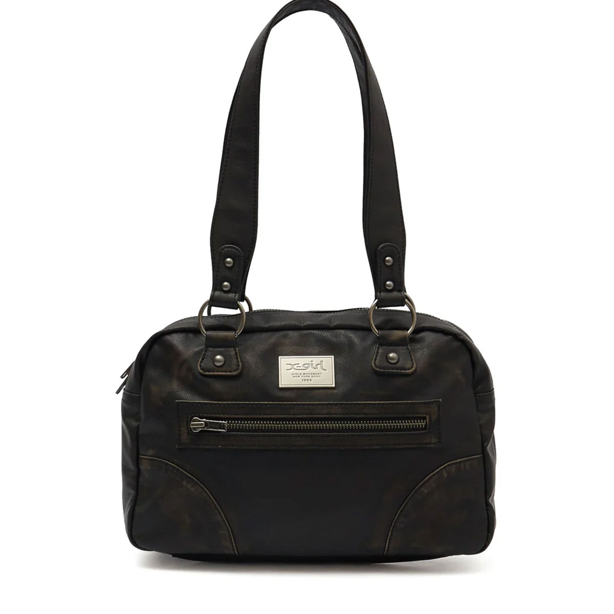 �ڥ��ޡ�������� X-GIRL | METAL LOGO PLATE FAUX LEATHER HANDBAG��105262053005��