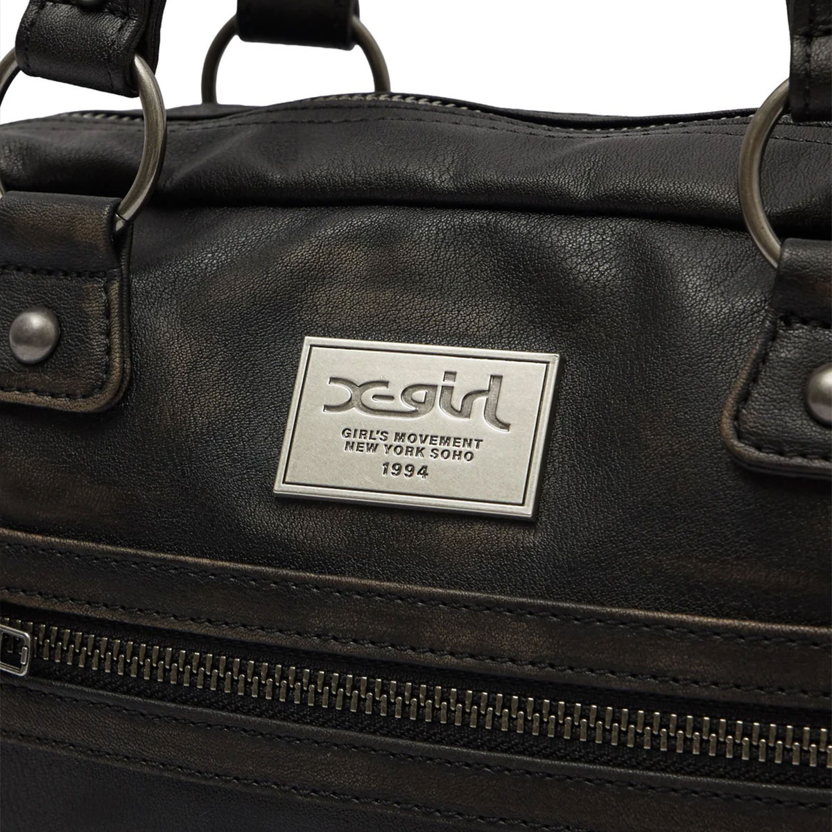 �ڥ��ޡ�������� X-GIRL | METAL LOGO PLATE FAUX LEATHER HANDBAG��105262053005��