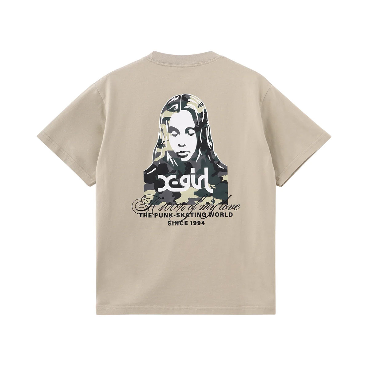 X-GIRL  | HIBISCUS CAMOUFLAGE FACE S/S TEE��105262011030��