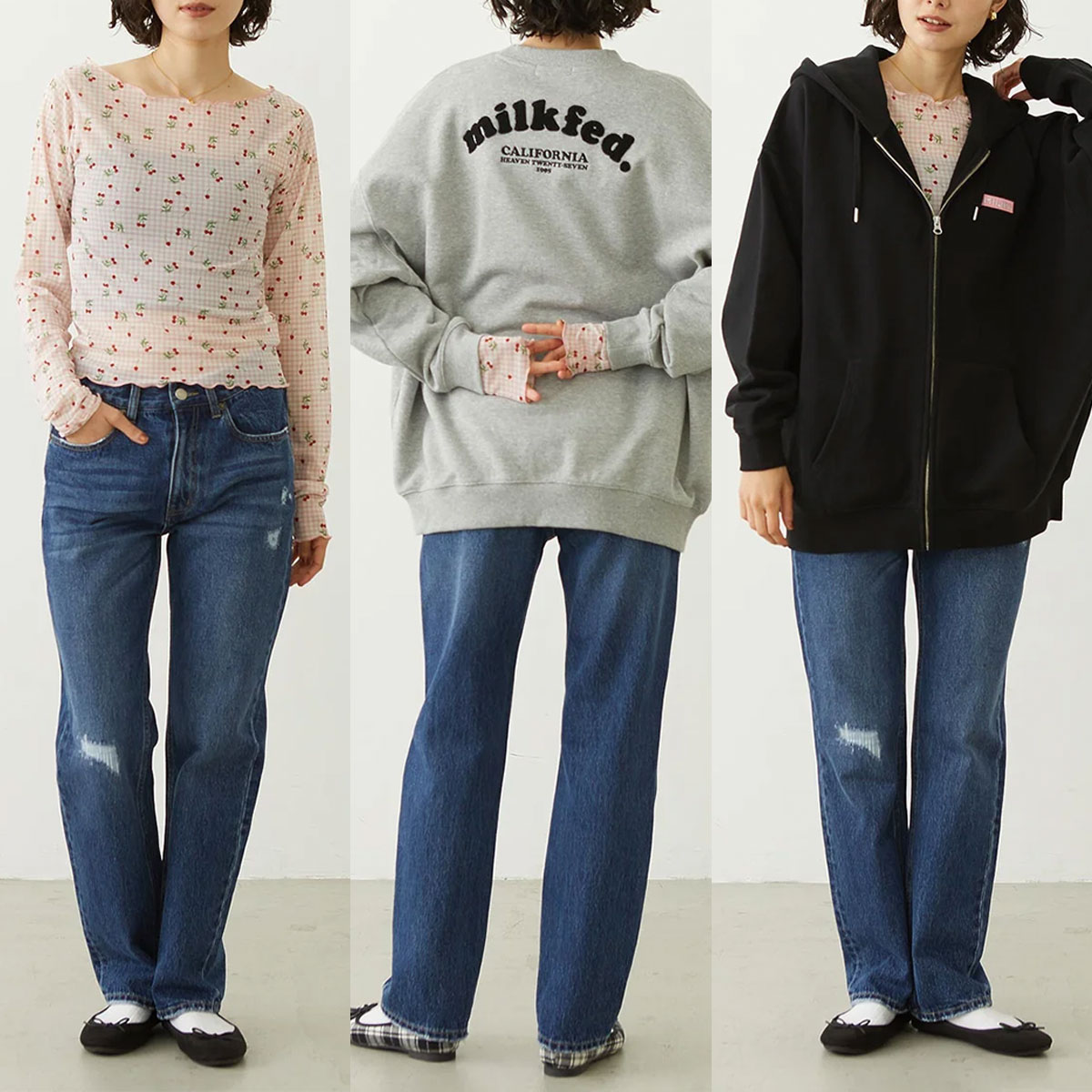 MILKFED. | REPAIR DETAIL DENIM PANTS��103263031002��