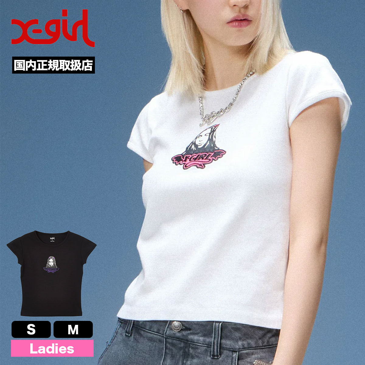 X-GIRL  | DEVIL FACE S/S BABY TEE��105262011017��