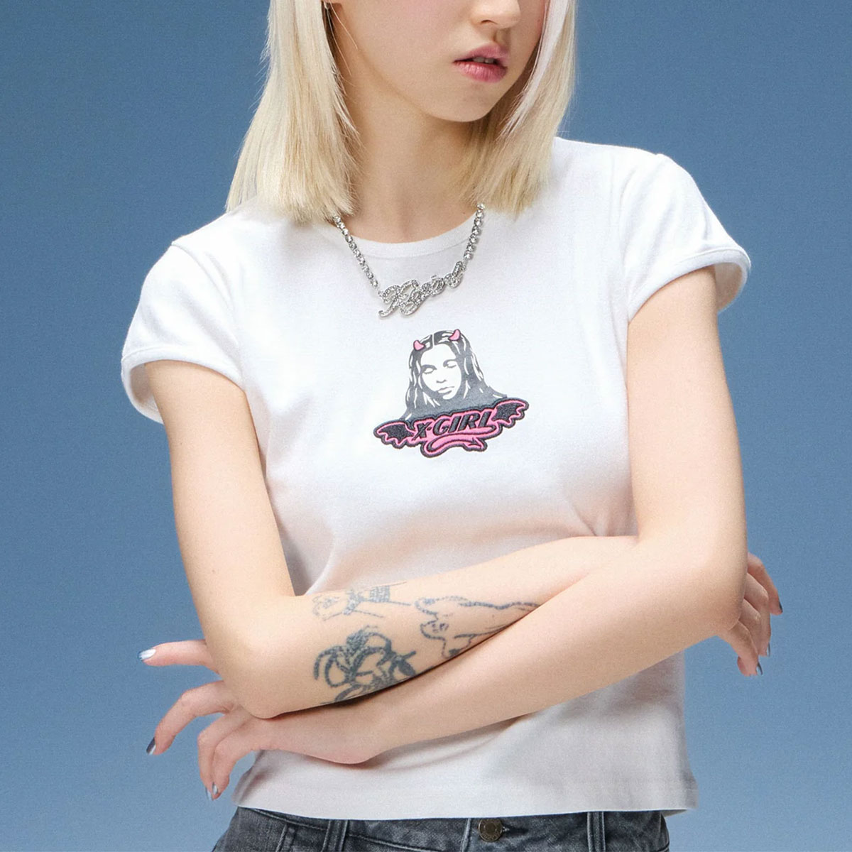 X-GIRL  | DEVIL FACE S/S BABY TEE��105262011017��