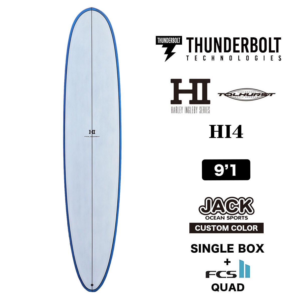 美品 サンダーボルト HI4 9’1 ロングボード ハードケース付 25 サンダーボルト HARLEY INGLEBY SERIES サーフボード HI4