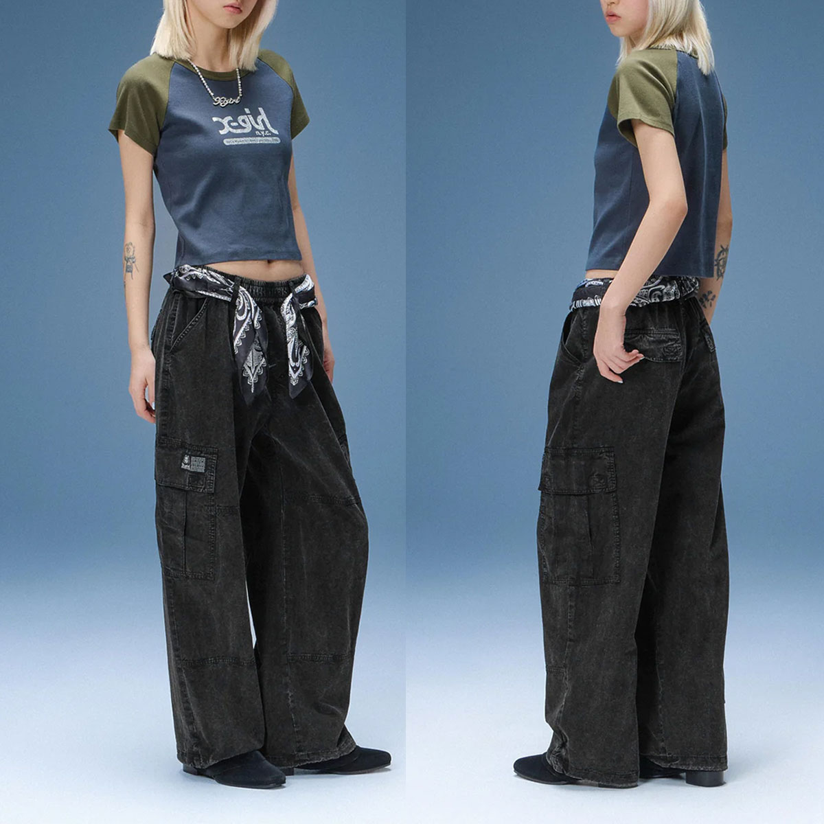 X-GIRL  | FADED EASY CARGO PANTS��105262031016��