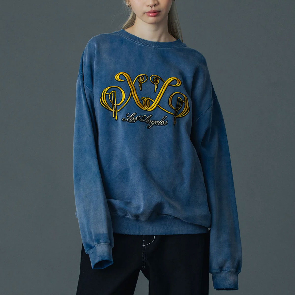 �������ȥ�顼�� ��� �������å� �ȥ졼�ʡ� �ȥåץ� ���� ��2�� M L  ���ȥ꡼�� �͵��֥��� XLARGE ���� 2026 ���� | EMBROIDERED BLEACHED CREWNECK SWEATSHIRT��101261012005��