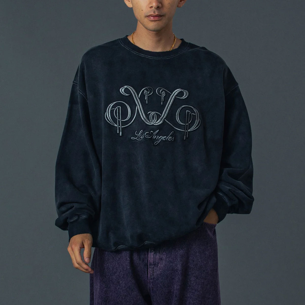 �������ȥ�顼�� ��� �������å� �ȥ졼�ʡ� �ȥåץ� ���� ��2�� M L  ���ȥ꡼�� �͵��֥��� XLARGE ���� 2026 ���� | EMBROIDERED BLEACHED CREWNECK SWEATSHIRT��101261012005��