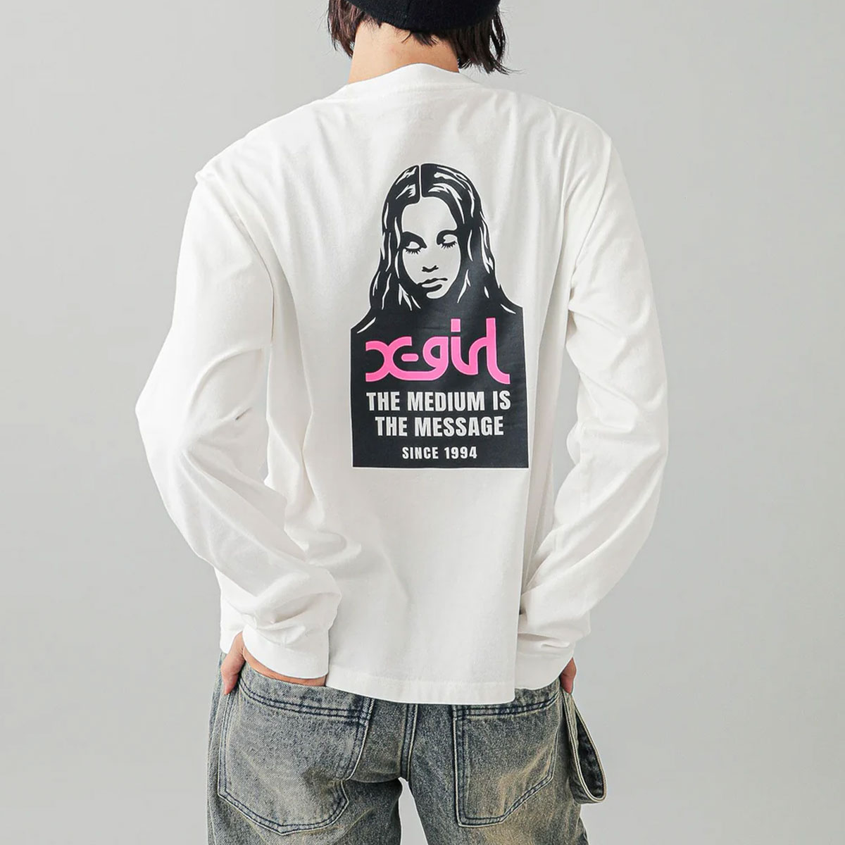 20%OFF ۥå T ĹµT ե Хåץ 3 M L ȥ꡼ȿ͵֥ X-GIRL  | MESSAGE AND FACE L/S TEE105251011014