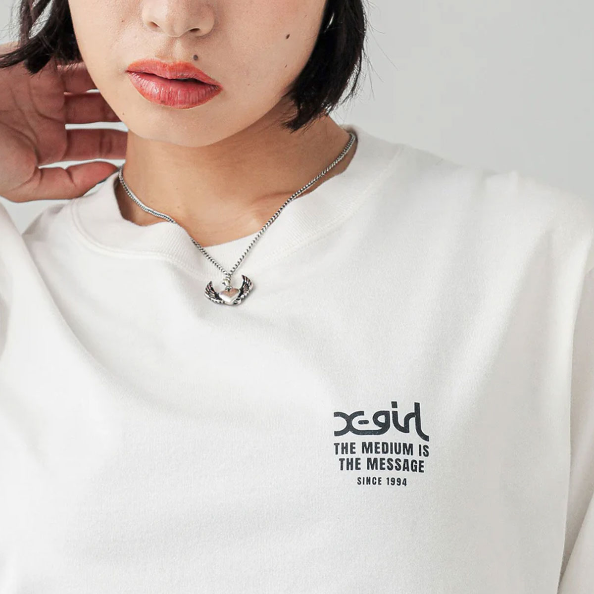20%OFF ۥå T ĹµT ե Хåץ 3 M L ȥ꡼ȿ͵֥ X-GIRL  | MESSAGE AND FACE L/S TEE105251011014