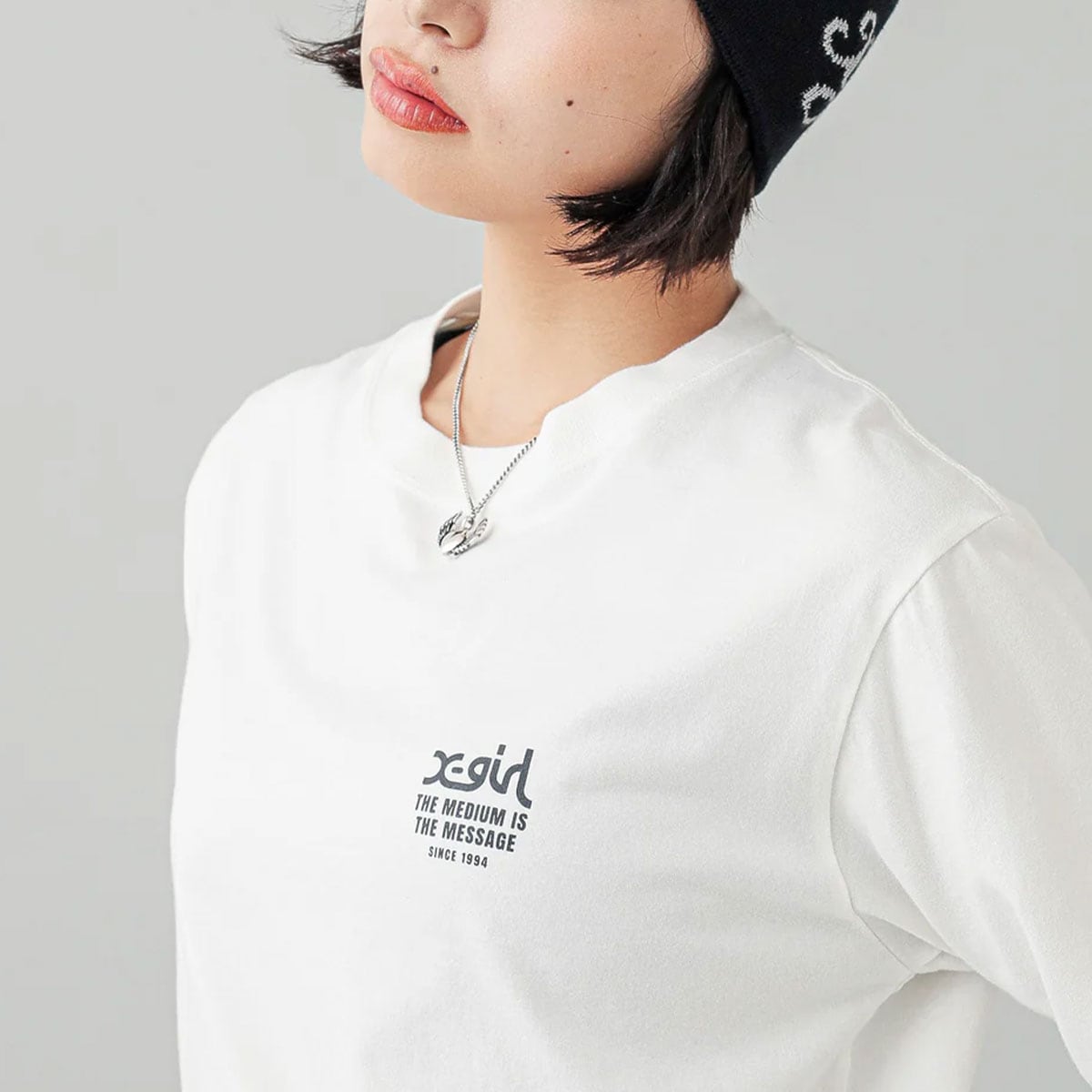 20%OFF ۥå T ĹµT ե Хåץ 3 M L ȥ꡼ȿ͵֥ X-GIRL  | MESSAGE AND FACE L/S TEE105251011014