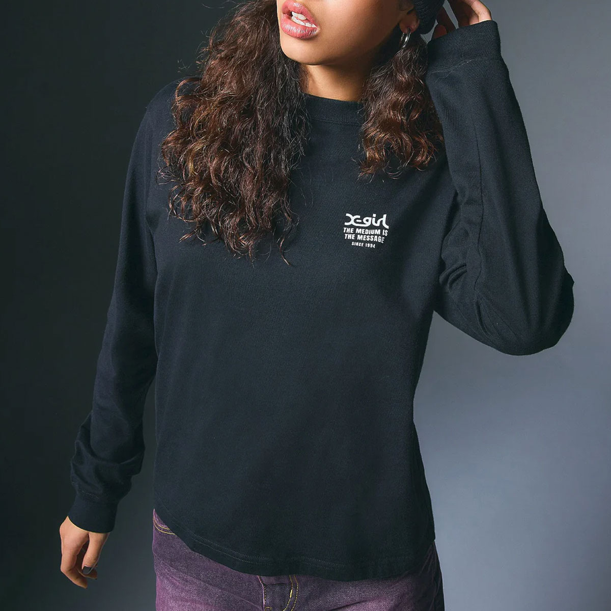 20%OFF ۥå T ĹµT ե Хåץ 3 M L ȥ꡼ȿ͵֥ X-GIRL  | MESSAGE AND FACE L/S TEE105251011014