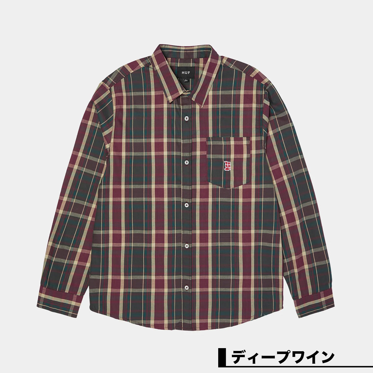 HUF �ϥ� Ĺµ����� �ȥåץ� ��� ��ǥ����� �����å� L �������ȥܡ��� ���������� �͵��֥��� ���� ���� 2025 | MEGABLAST PLAID LS SHIRT��BU00249��