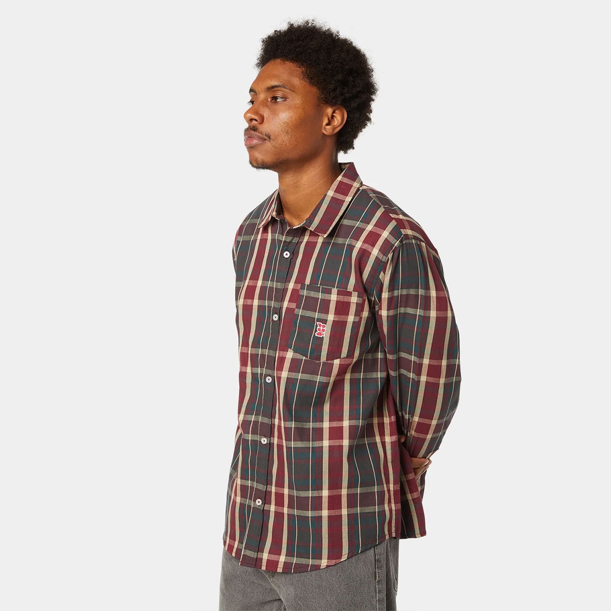 HUF �ϥ� Ĺµ����� �ȥåץ� ��� ��ǥ����� �����å� L �������ȥܡ��� ���������� �͵��֥��� ���� ���� 2025 | MEGABLAST PLAID LS SHIRT��BU00249��