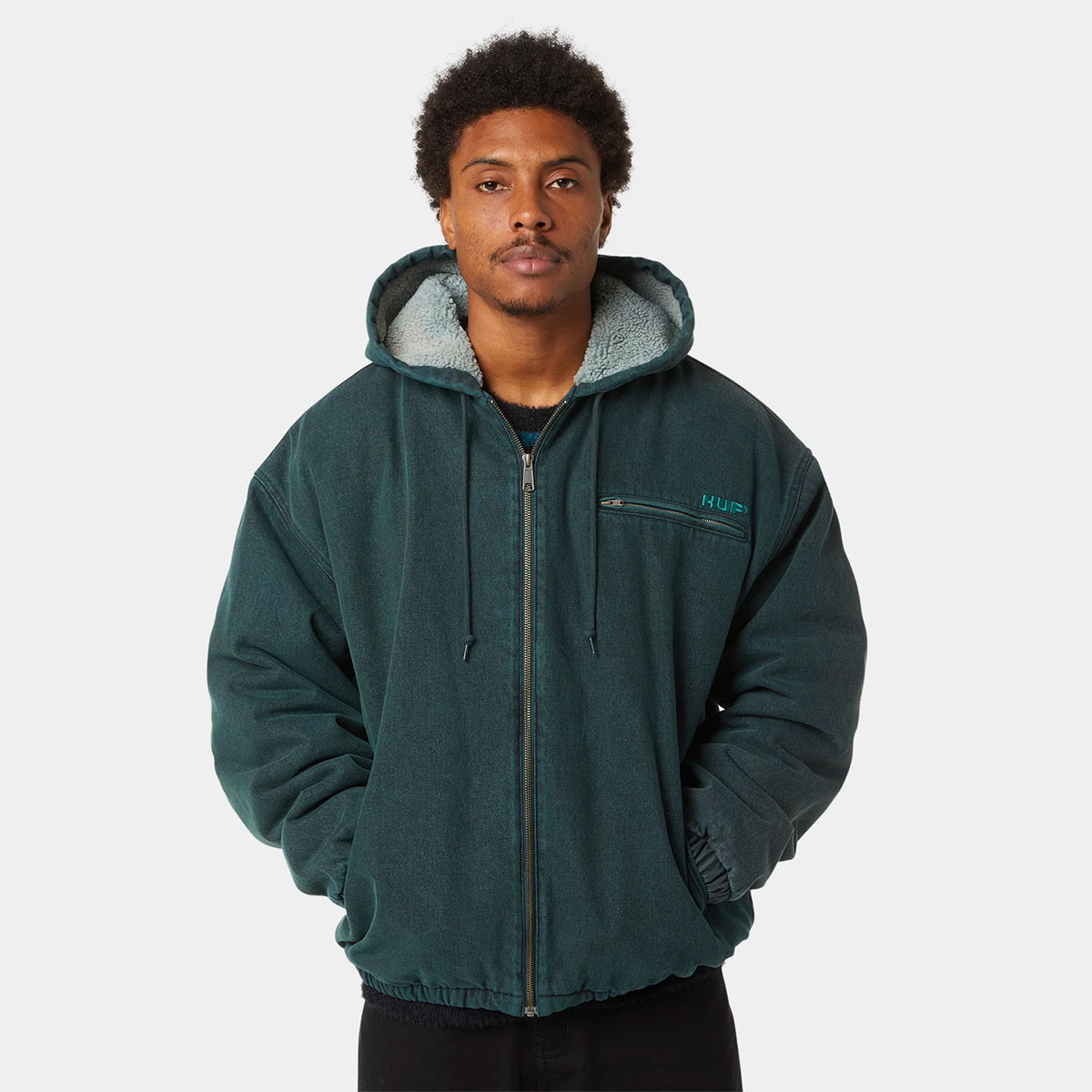 HUF �ϥ� ���㥱�å� �������� �ա��� ��� ��ǥ����� L �������ȥܡ��� ���������� �͵��֥��� ���� ���� 2025 | W JUNGLE DENIM WORK JACKET��JK00482��