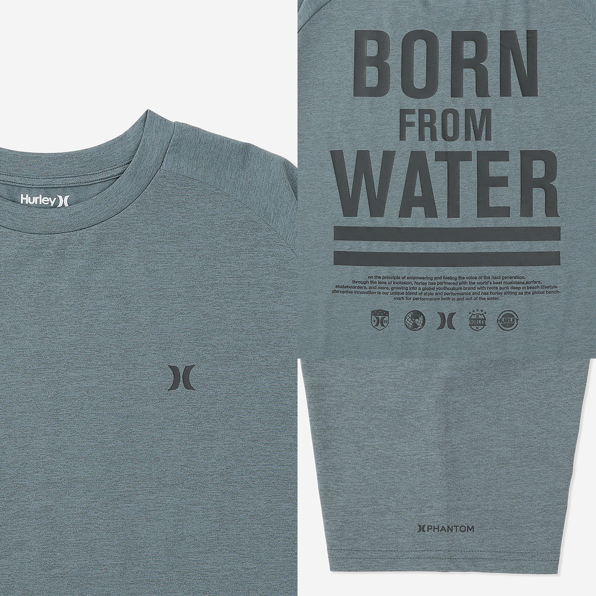  Hurley |  PHANTOM BORN FROM WATER OVERSIZED SHORT SLEEVE TEE��MUSS251030��
