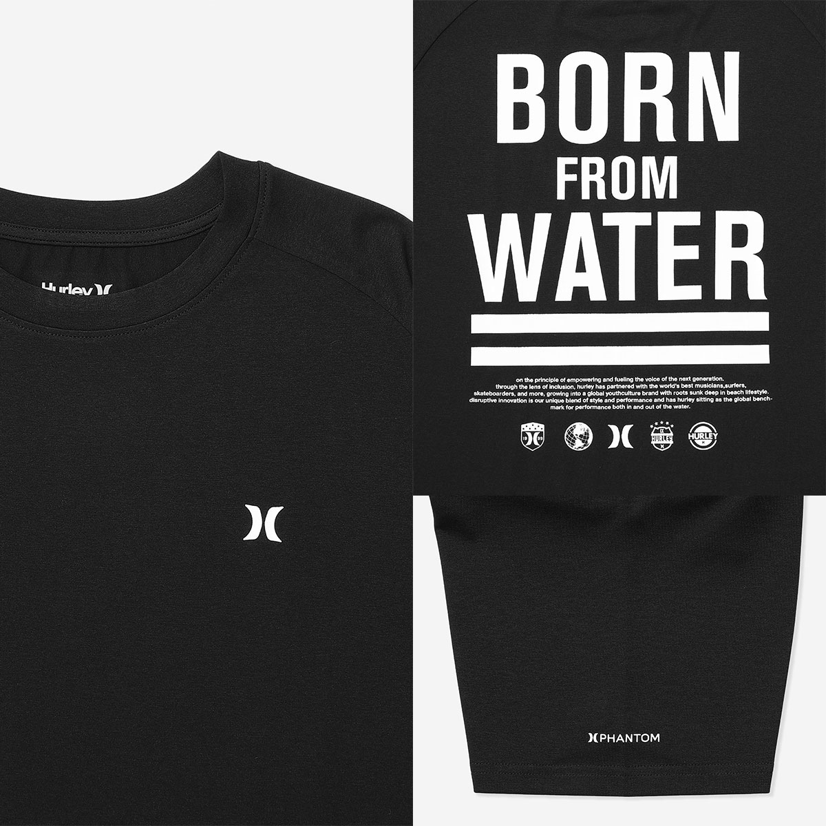  Hurley |  PHANTOM BORN FROM WATER OVERSIZED SHORT SLEEVE TEE��MUSS251030��