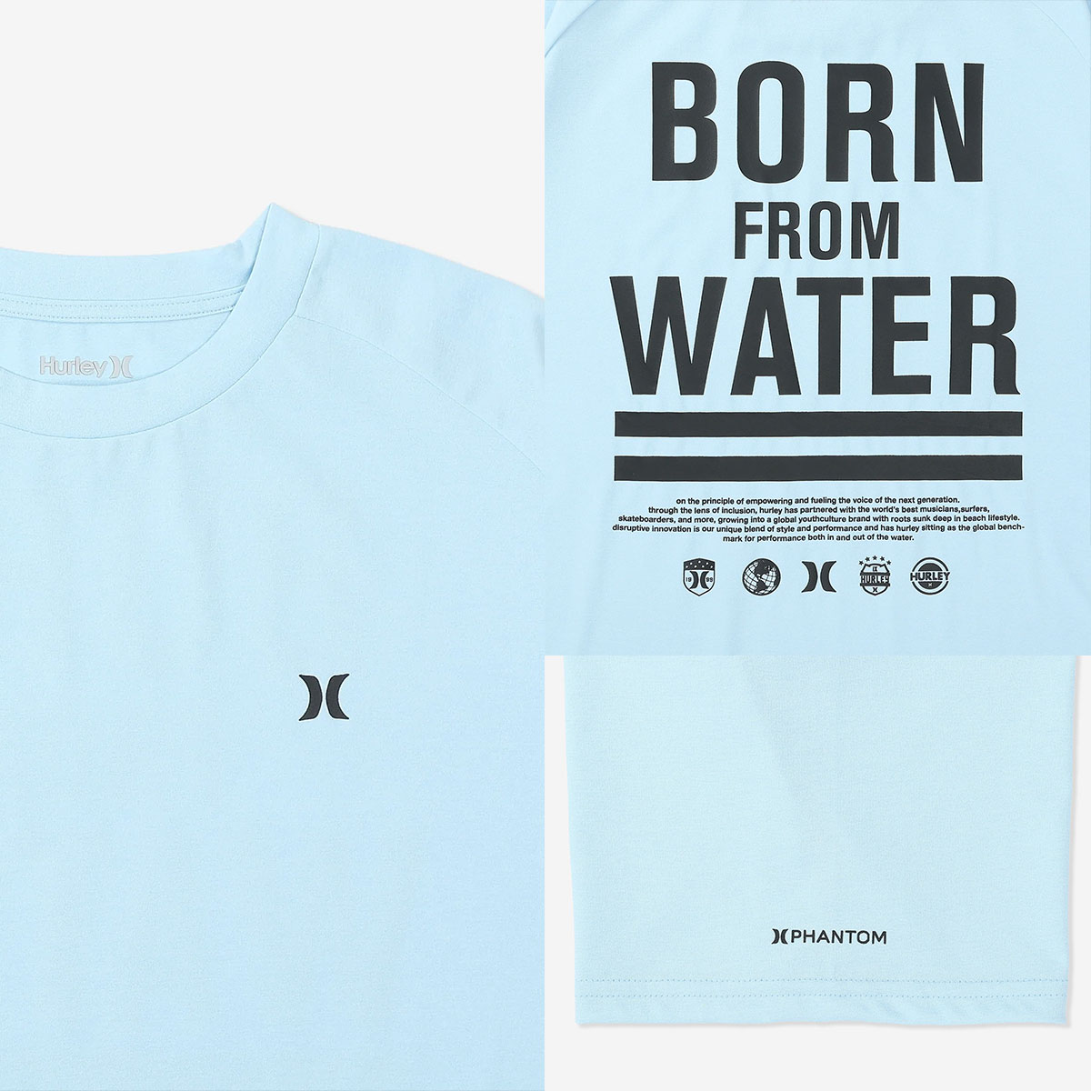  Hurley |  PHANTOM BORN FROM WATER OVERSIZED SHORT SLEEVE TEE��MUSS251030��