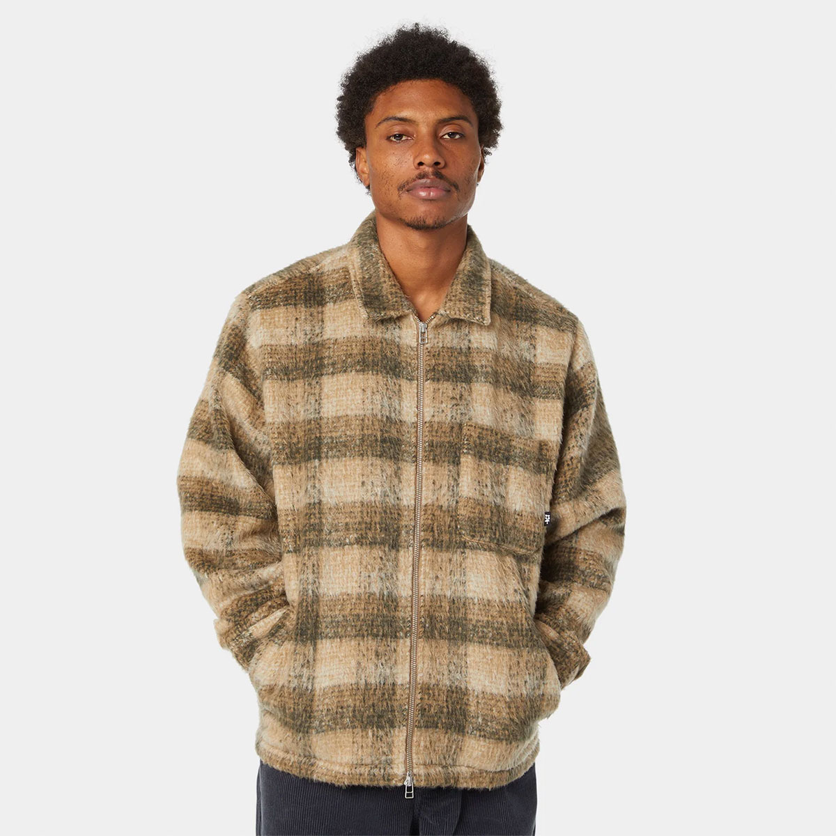 �ڿ��ե������HUF �ϥ� ���㥱�å� ��� ��ǥ����� �ե����ʡ� �����å� L �������ȥܡ��� ���������� �͵��֥��� ���� ���� 2025 | MEGABLAST PLAID JACKET��JK00485��