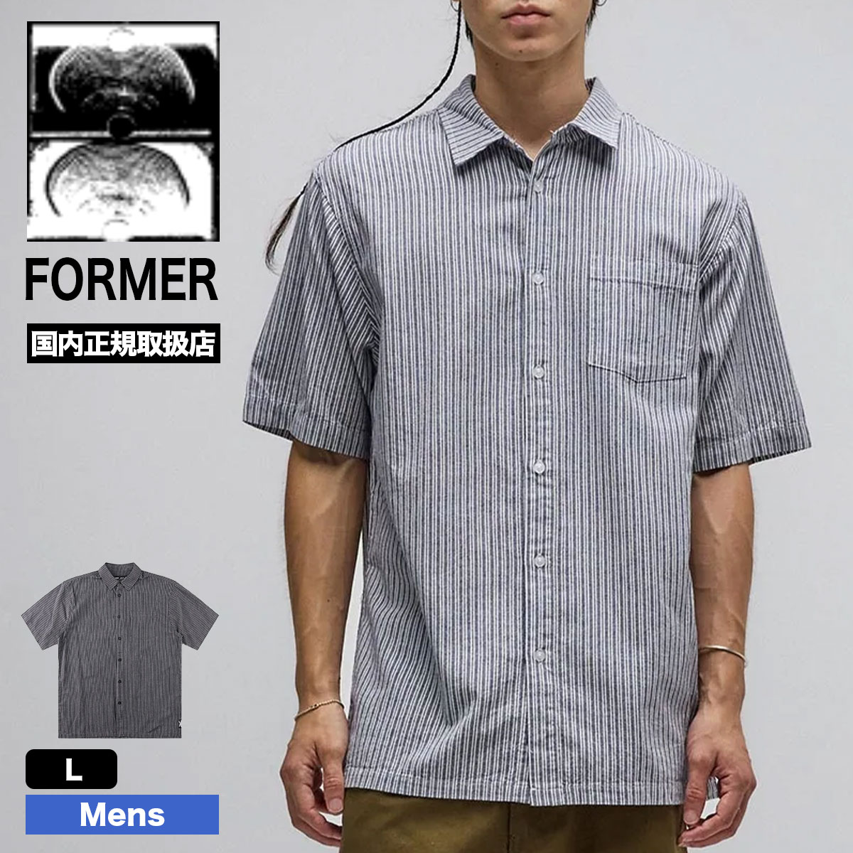 �ڥ��ޡ��������  FORMER | REYNOLDS STRIPE SHRT��FSH-26101��