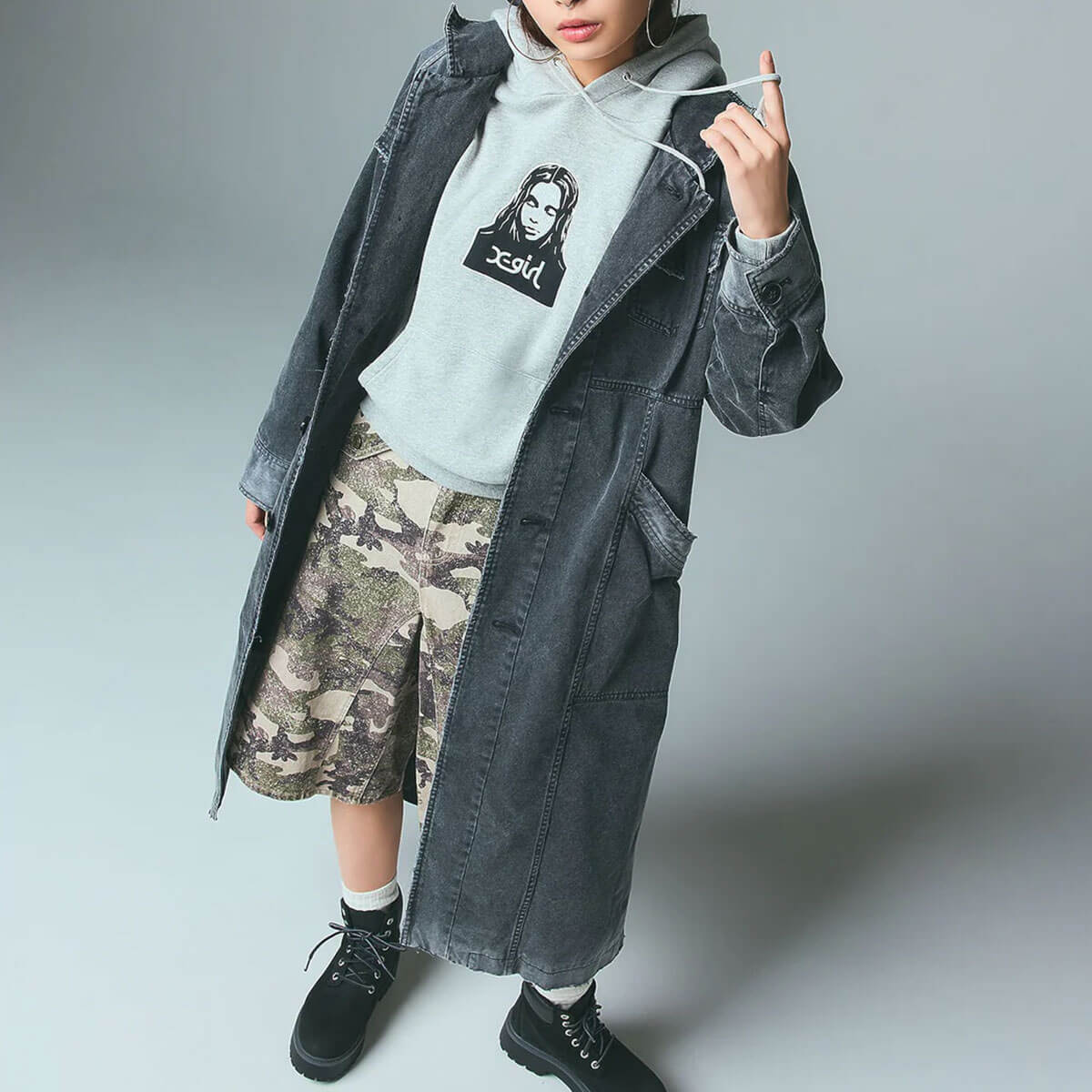 X-girl | FLAP POCKET SHORTS��105261031007��