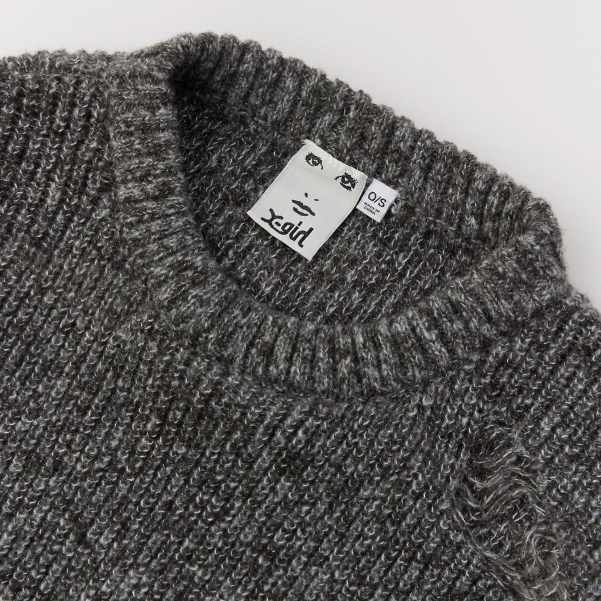 ��50%OFF ������ۥ��å��������� �˥åȥȥåץ� ����å���ǥ����� ���� ���͡��� ��2�� S M �͵��֥��� X-GIRL ���� | DISTRESSED KNIT TOP��105244015011��