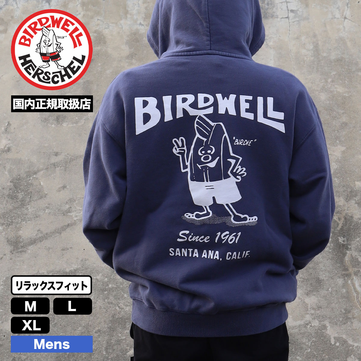 BIRDWELL �С��ɥ����� ��� �������å� �ѡ����� �ա��ǥ��� �֥롼 M L XL �����ե��� ���ȥ꡼�� �͵��֥��� ���� | 61 PGM HOODIE��61 PGM HOODIE��