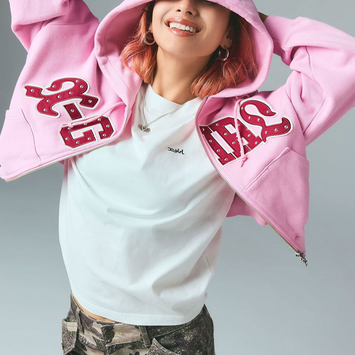  X-GIRL  | FACE S/S TEE��105261011007��