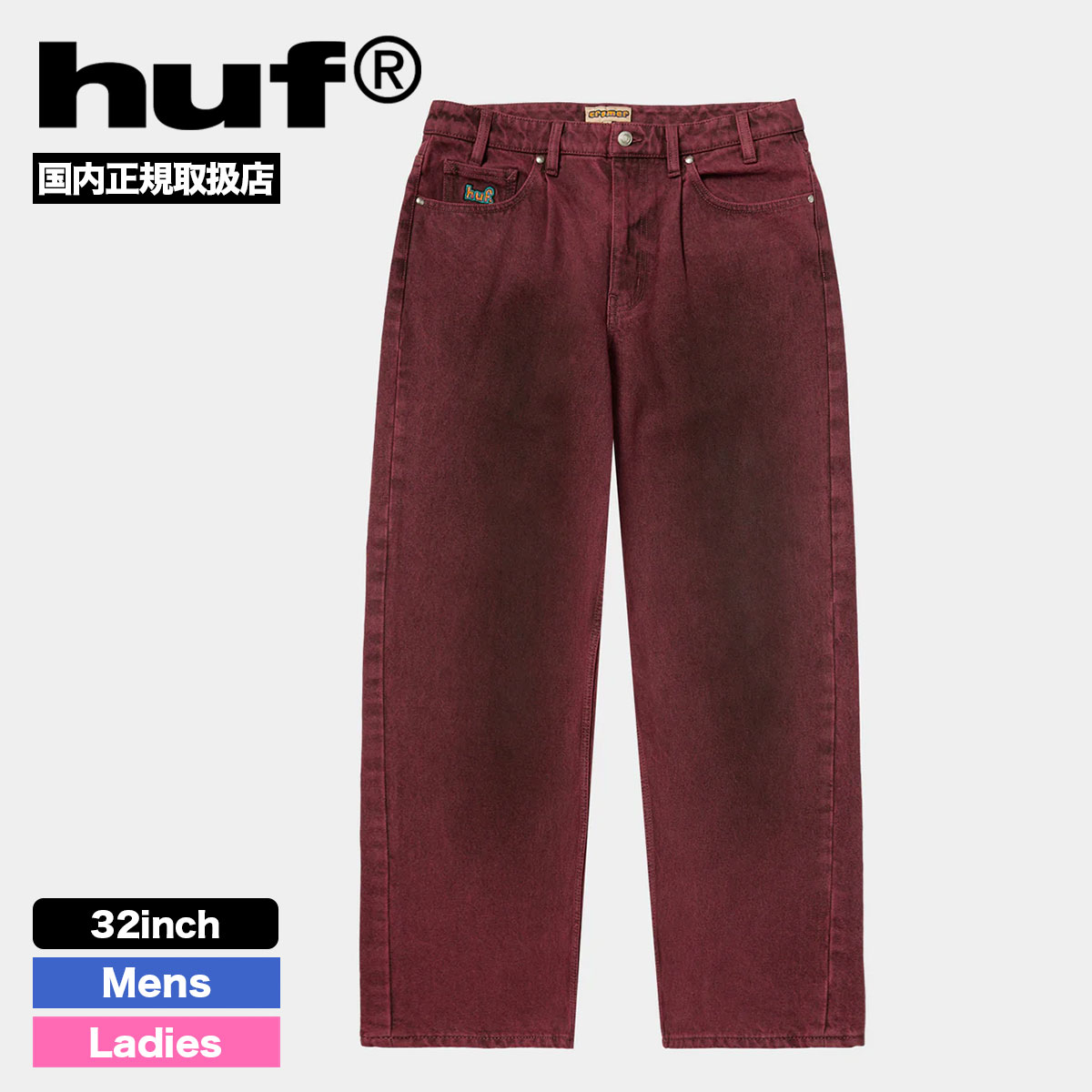 HUF ϥ ǥ˥ॹȥѥ Х ȥѥ  ǥ 32inch  ȥ꡼ ͵֥   2025 | CROMER WASHED PANTPT00310
