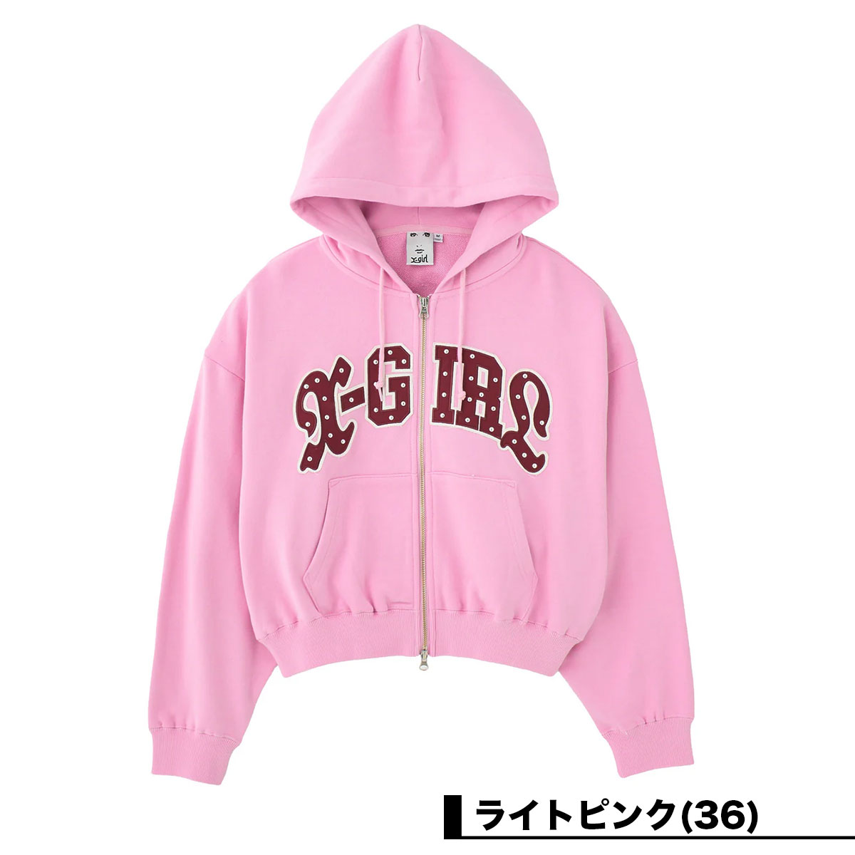 XGIRL | STUDDED LOGO ZIP UP SWEAT HOODIE��105261012005��