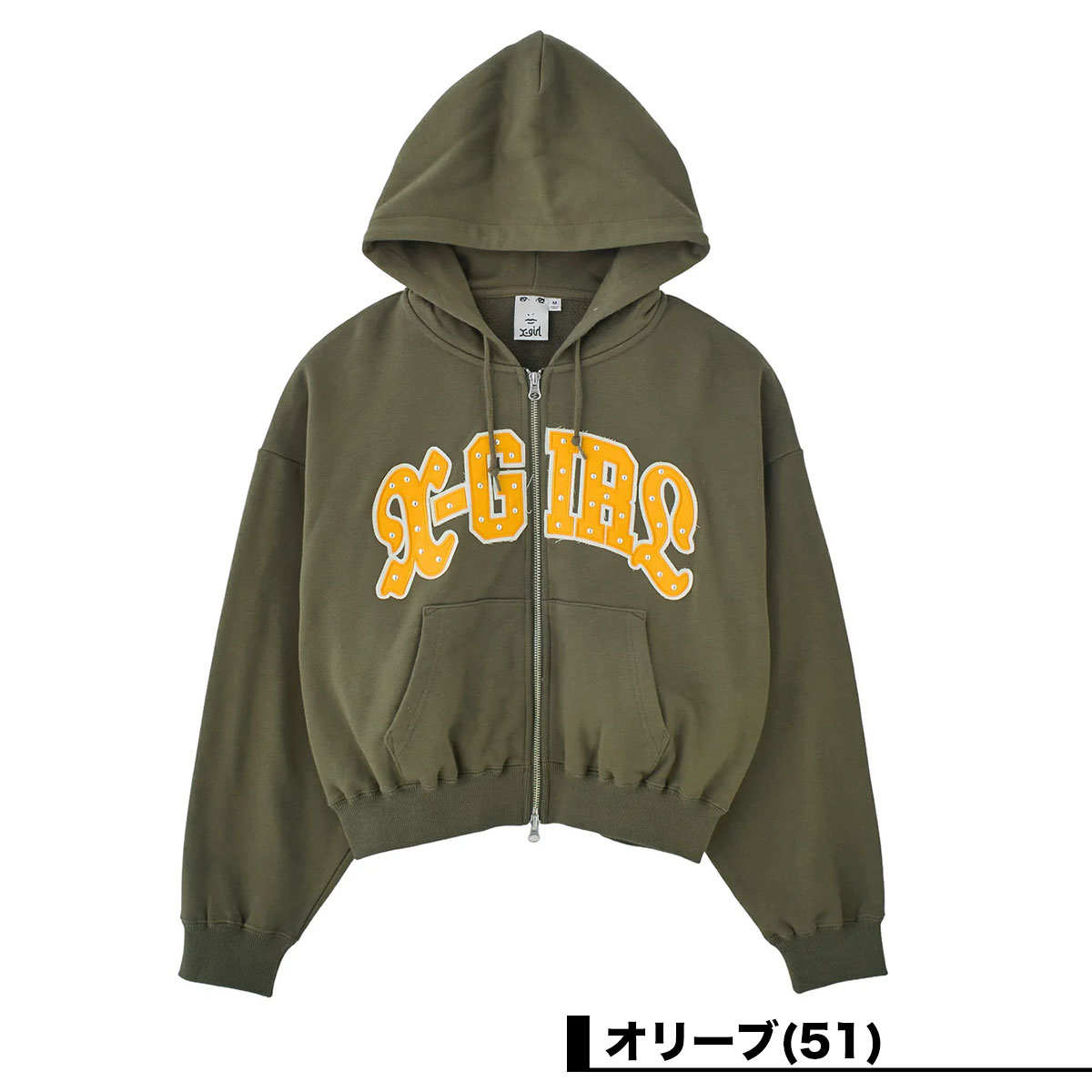 XGIRL | STUDDED LOGO ZIP UP SWEAT HOODIE��105261012005��