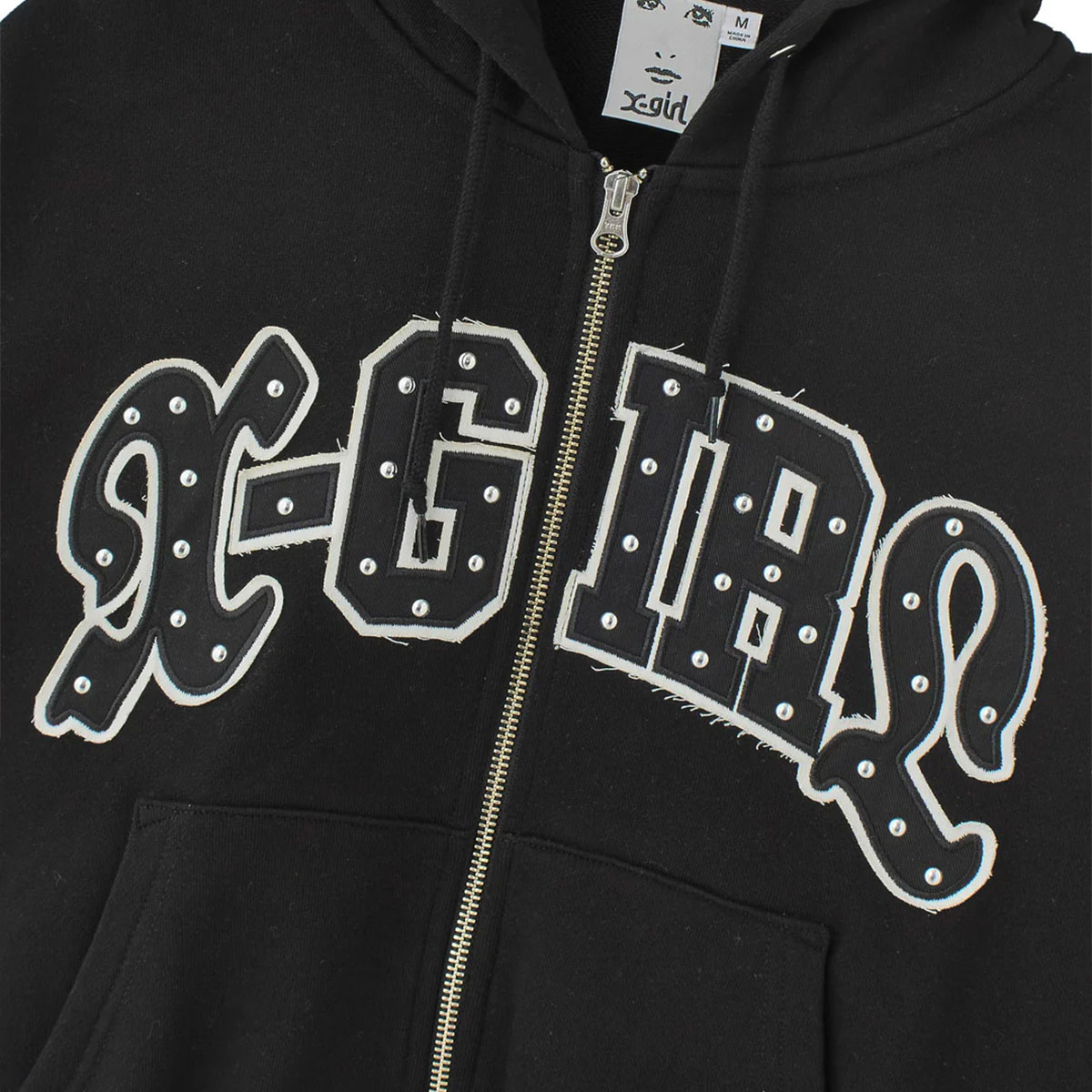 XGIRL | STUDDED LOGO ZIP UP SWEAT HOODIE��105261012005��
