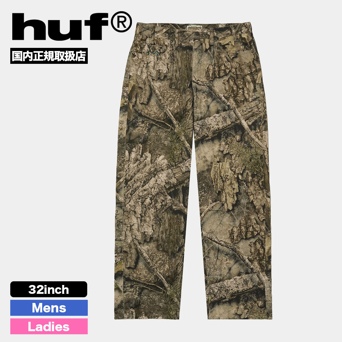 HUF �ϥ� �ǥ˥ॹ�����ȥѥ�� �ꥢ��ĥ꡼ ��� ��ǥ����� �������ȥܡ��� ���������� �͵��֥��� ���� ���� 2025 | REALTREE CROMER PANT��PT00363��